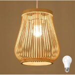 Diy vase bambou tissage pendentif lumi�re abat - jour en bambou plafonnier lustre plafonnier lampe de ...