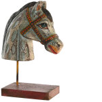 Dkd home decor cheval en fer et bois de manguier multicolore