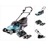 Dlm 432 pt4 tondeuse � gazon sans fil 36 v (2x 18 v) 43 cm brushless + 4x batteries 5. 0 ah + chargeur ...