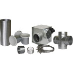 Dmo kit de distribution d'air chaud dmo, dbit de 400 m3 / h, 3 bouches d'air