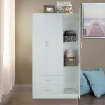 Armoire avec 3 portes et tringle à vêtements, armoire de chambre, armoire moderne avec étagères, made ... Armoire avec 3 portes et tringle à vêtements, armoire de chambre, armoire moderne avec étagères, made ...