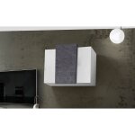 Dmora armoire murale, made in italy, avec 3 portes, meuble de salon suspendu, 90x38h66 cm, couleur blanc ...