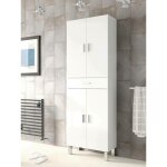 Armoire  usages multiples dlobotk, meuble pour salle de bain ou buanderie avec 4 portes et 1 tiroir, ...