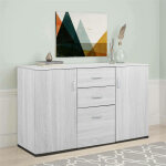 Dmora buffet moderne avec 3 portes et 2 tiroirs, buffet de cuisine, buffet avec tagres et tagres, ...