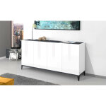 Buffet moderne � 4 portes, made in italy, buffet de cuisine sur�lev�, buffet design de salon, cm 160x40h82, ...