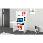 Bureau avec plateau cach, made in italy, armoire avec tagres et plan de travail, armoire peu encombrante, ...
