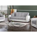 Dmora - canap dgirou, canap conteneur 3 places en co - cuir et tissu, canap de salon en tissu rembourr ...