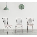 Dmora - chaise moderne en éco - cuir, pour salle à manger, cuisine ou salon, cm 54x45h93, couleur blanche ... Dmora - chaise moderne en éco - cuir, pour salle à manger, cuisine ou salon, cm 54x45h93, couleur blanche ...