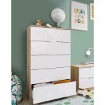 Chariot  tiroirs dhvali, hebdomadaire avec 5 tiroirs, commode pour chambre, hebdomadaire moderne, 60x40h110 ...