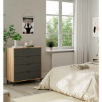 Chariot  tiroirs rochester, commode avec 4 tiroirs, commode pour chambre, commode moderne, cm 76x40h94, ...