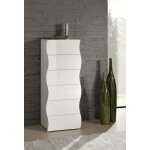 Dmora ? commode moderne 6 tiroirs ? dimensions 50x40x122 cm ? finition blanche brillante ? fabrication ...