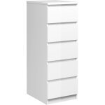 Dmora - commode à cinq tiroirs, coloris blanc brillant, 40 x 111 x 50 cm Dmora - commode à cinq tiroirs, coloris blanc brillant, 40 x 111 x 50 cm