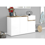 Meuble  chaussures dmessia, armoire polyvalente 3 portes et 1 porte abattante, porte - chaussures d'entre, ...