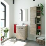Dmora - meuble de comptoir naperville, armoire de toilette, armoire 2 portes avec miroir, �vier non inclus, ...