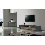 Dmora - meuble tv dfagiol, buffet bas de salon avec 4 portes, base meuble tv, 100% made in italy, 260x43h46 ...