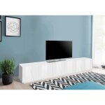 Dmora - meuble tv dgil, buffet bas de salon, base meuble tv, 100% made in italy, 244x44h46 cm, blanc ...