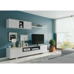 Dmora paroi amnage hartford, meuble tl pour le salon, composition d'ensemble de salon, ensemble de ...