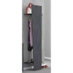Porte - manteau vertical, made in italy, avec tube à vêtements, deux étagères, meubles pour couloir, ... Porte - manteau vertical, made in italy, avec tube à vêtements, deux étagères, meubles pour couloir, ...