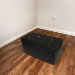 Dmora pouf de rangement en simili cuir, couleur noir, dimensions 90 x 45 x 45 cm, avec emballage renforcé ... Dmora pouf de rangement en simili cuir, couleur noir, dimensions 90 x 45 x 45 cm, avec emballage renforcé ...