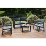 Dmora - set salon d'extrieur dauter, salon de jardin compos de 2 fauteuils, 1 canap et 1 table basse, ...