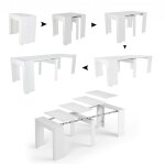 Dmora - table  manger moderne, console extensible jusqu' 10 places, dimensions 90 x 51 x 77 cm (jusqu' ...