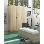 Dmora - vestiaire allentown, armoire de chambre � 3 portes et 3 tiroirs, armoire avec barre � v�tements ...