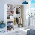 Vestiaire djajal, structure pour dressing, armoire ouverte sans portes, dressing, 158x40h187 cm, blanc ...