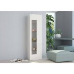 Dmora - vitrine dizz, buffet avec porte vitre, meuble de salon polyvalent, 100% made in italy, cm 45x34h162, ...