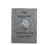 Dogue de naples, mastino napoletano - protge passeport pour chien, protge document, cadeau voyage de ...