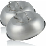 D�me de fonte en acier inoxydable (2 pi�ces) � 23 cm d�me pour hamburger, cloche - bbq - toro