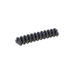Eur ohm - domino électrique - barrette laiton noire 12 plots à vis 2, 5 mm² - 24a Eur ohm - domino électrique - barrette laiton noire 12 plots à vis 2, 5 mm² - 24a