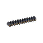 Eur ohm - domino lectrique - barrette laiton noire 12 plots  vis 6 mm - 41a
