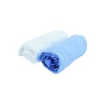 Domiva pack de draps housse bb blanc et ciel 70x140 cm