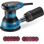 Dongcheng ponceuse excentrique 300 w, 125 mm, 6 vitesses, 4000 - 12000 tr / min avec d�poussi�reur et ...