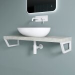 Doporro - 2 pi�ces �querre de fixation blanc plan de toilette �tag�re tablette murale porte - serviette ...