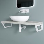 Doporro - 2 pi�ces �querre de fixation blanc plan de toilette �tag�re tablette murale porte - serviette ...