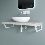 Doporro - 2 pi�ces �querre de fixation blanc plan de toilette �tag�re tablette murale porte - serviette ...
