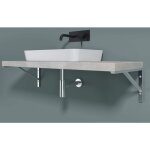 Doporro 2 pi�ces equerre de fixation plan de toilette �tag�re tablette murale acier inox chrom� 50cm ...