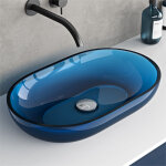 Doporro vasque � poser ovale �vier de r�sine transparente lavabo pour salle de bains toilettes invit�es ...