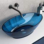 Doporro vasque � poser ovale �vier de r�sine transparente lavabo pour salle de bains toilettes invit�es ...