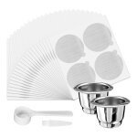 Dosettes de caf rechargeables en acier inoxydable compatible avec machines nes - presso (2 tasses + ...