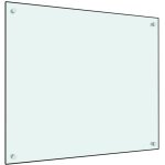 Maison chic - dosseret de cuisine fond de hotte / blanc 70 x 60 cm verre tremp�