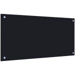 Maison chic - dosseret de cuisine fond de hotte / noir 80 x 40 cm verre tremp�