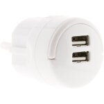 Zenitech - double chargeur usb 2, 1a avec anneau d'extraction blanc