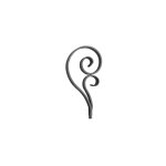 Double demi volute lisse finition ray�e - hauteur 200mm largeur 100mm plat 12x6mm - fer forg� - � souder ...