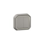 Commande double interrupteur ou poussoir plexo complet encastr� gris legrand 069815l