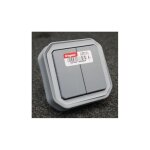 Commande double interrupteur ou poussoir plexo complet encastr� gris legrand 069815l