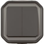 Double interrupteur / va - et - vient ou poussoir plexo complet saillie - anthracite - legrand