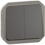 Double interrupteur / va - et - vient ou poussoir plexo composable - anthracite - legrand