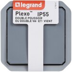 Double interrupteur / va - et - vient ou poussoir plexo composable - gris - legrand